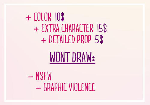 transgarrett:  Hi, Aru here. I am currently jobless and my family refuses to help me out with my rent/bills/medication. Since I can’t continue mooching off of my friends I am opening up commissions to help me cover at least some of the money I owe.