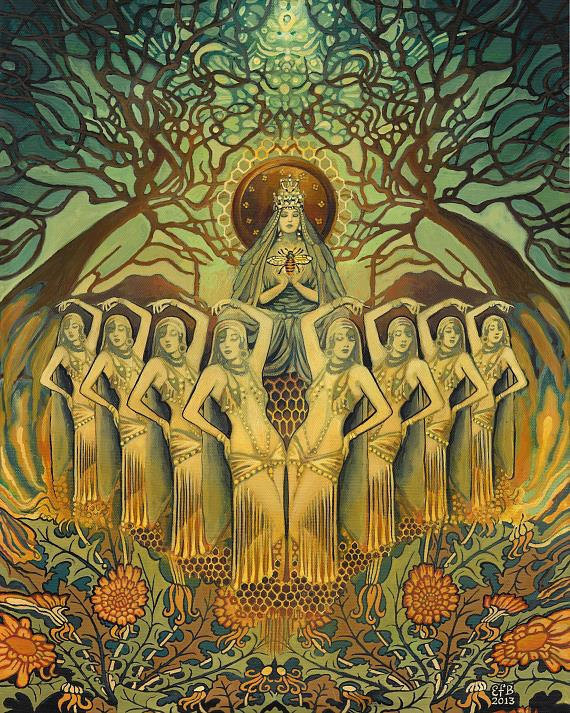 heroinsight:  Bee Goddess Art Deco Pagan Honey Queen, 2013 by Emily Balivet 