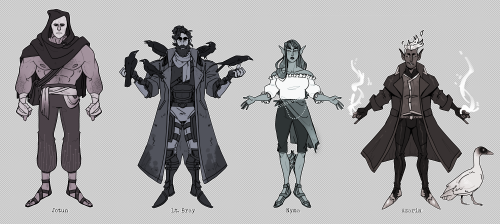 Drew refs for my party in an upcoming D&D mini-campaign!Got the whole line-up and everything!Jot