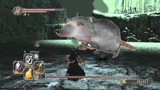 moguuera: mediumsizedboy:  murkmen:   moguuera:  I will never forgive from software for shit like royal rat authority like what the fuck was that  the giant rat that makes all of the rules   Hes literally the boss   