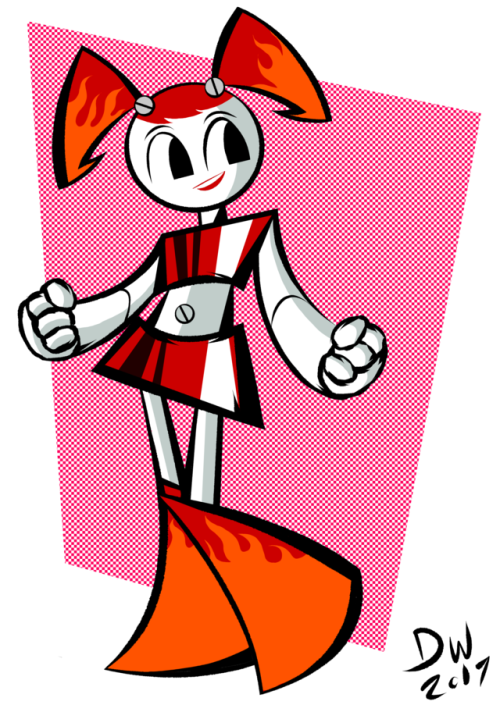 daniel-williamson-art: Hot Rod Jenny from My Life as a Teenage Robot! Doing the specific shapes was 