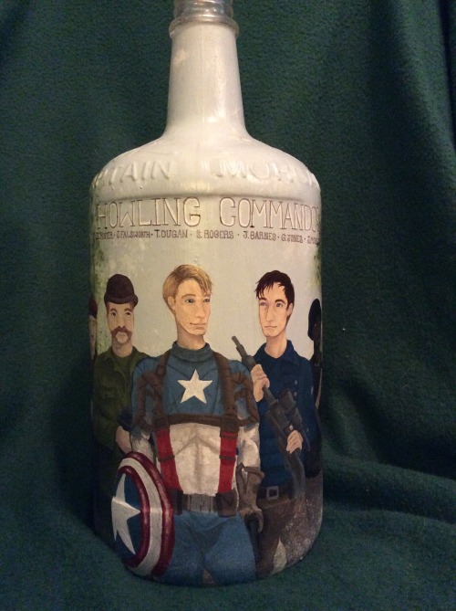 WEEKLY SHOP FEATURE: Hand Painted ‘Howling Commandos’ BottleBy: TheLittlestPurpleCatThis hand painte