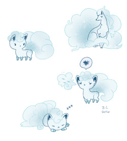 brittanycurrieart:  Like the rest of the internet, I too am obsessed with the new vulpix.  