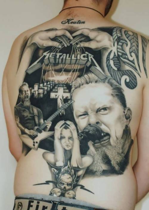 Porn tattotodesing:  Metallica Rock Tattoo Back photos