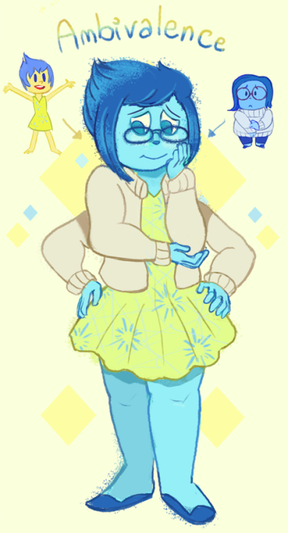 sedimentaryrockthe45: hauntedsketchbook: Inside out fusion emotions! I love the idea of emotions fus