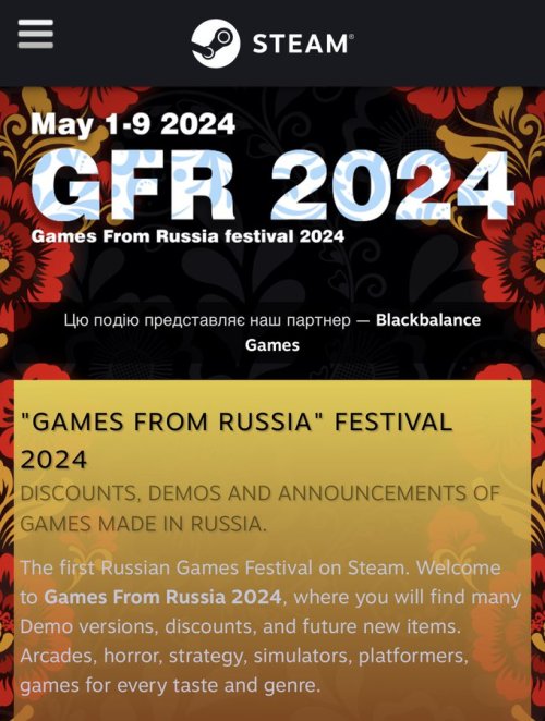 BRO NOT STEAM HAVING "GAMES FROM RUSSIA" FESTIVAL AND HAVING 1-9 MAY DATES AS A RUNTIME I'm Going Insaneeee
