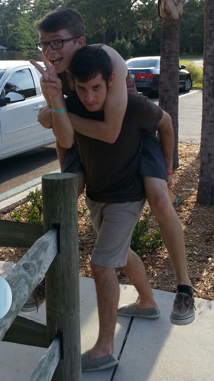 fuckyeahgaycouples:  Me and my gorgeous piece of man. :) I’m the one with the glasses. :) beyonseance.tumblr.com And he’s the one carrying me. :) 21-shots-in.tumblr.com