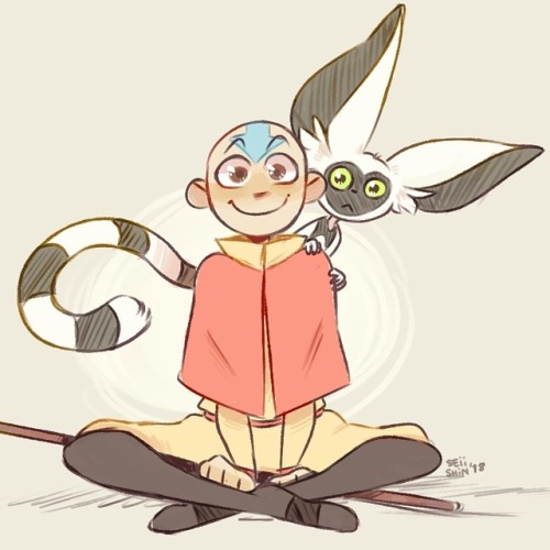 wang-fire: seiishindraws: aang doodle oh this one… this just hits me right into my childhood&