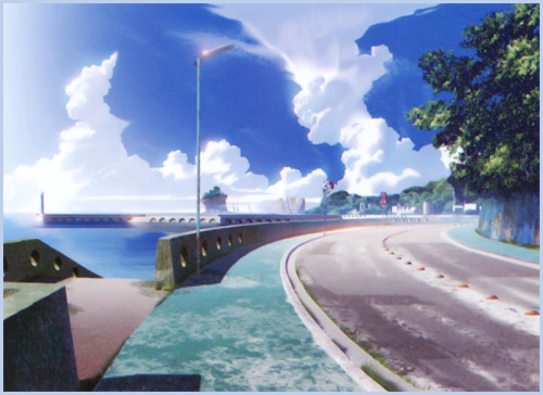 artbooksnat:  Beautiful blue backgrounds, both underwater and above water, from the anime Nagi no Asukara (凪のあすから). 