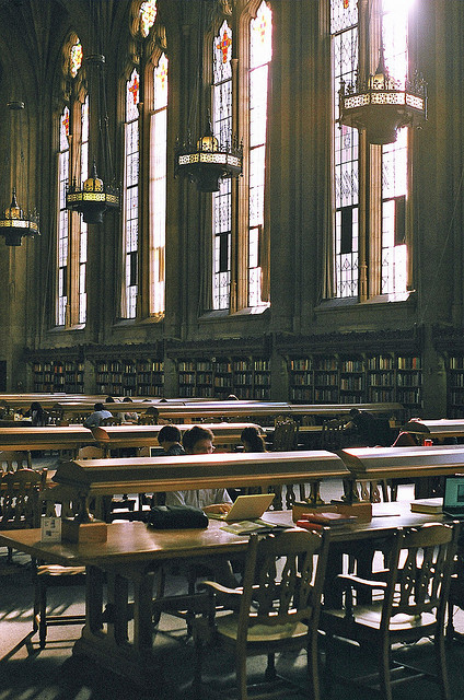 atomicfuck:  almostlikeadream:  nowheresviille:  University of Washington library interior by Herr Hans Gruber on Flickr.  queue.  Hogwarts  