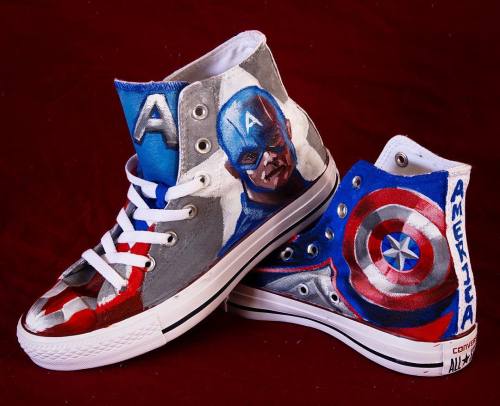 Opera Megalopolis lava Custom Captain America Converse sneakers for a...