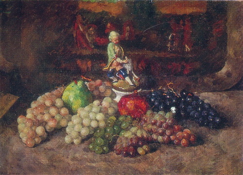 Still life with statuette, Ilya MashkovMedium: oil,canvas