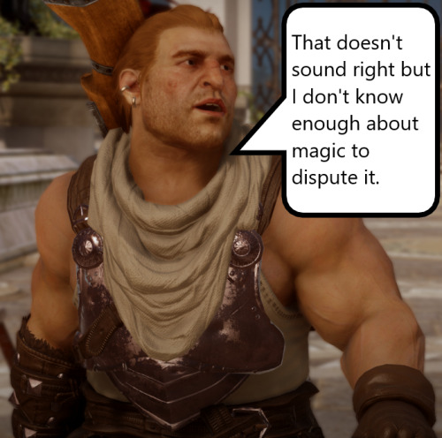 merrybandofmurderers:varric’s not getting paid enough to deal with this shit