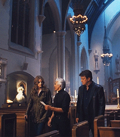 never-say-diie:Castle and Beckett walking down the aisle.