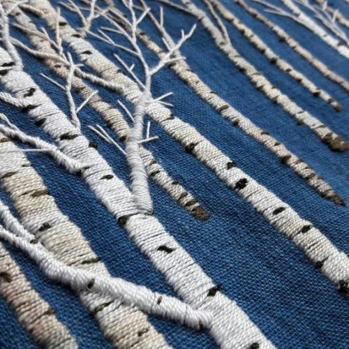 cafeinevitable: Birch Trees by Yeundu hand embroidery
