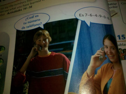 easilyhumored: did this kid in my old spanish textbook call someone and ask for their phone number??