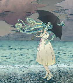 red-lipstick:  Siyu Chen (Chinese, Germany) - #1: Octopus, 2011  #2: Untitled  #3: Ponytail      Digital Arts: Drawings 