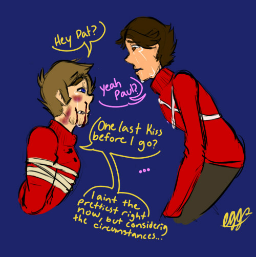 ask-tord-and-tom:  gay-garbage-art:  i hate you. Im crying, why did you ask for thisTraitor Paul au by: @trashpandaballs  @spaceyraptor HERE I S PAI N