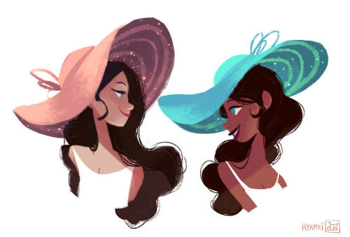 abbydraws:girls with sparkly hats