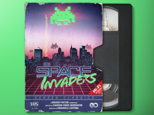 “Classics never die!” Space Invaders for Giovedì Poster by Emanuele Capponi