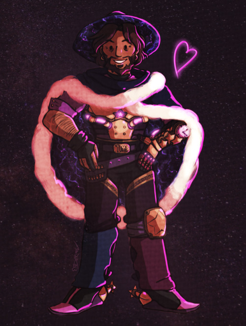 bumblecree: My part of an art trade with @distortingspacetime!!! They drew GalaCree and Rose McCree 