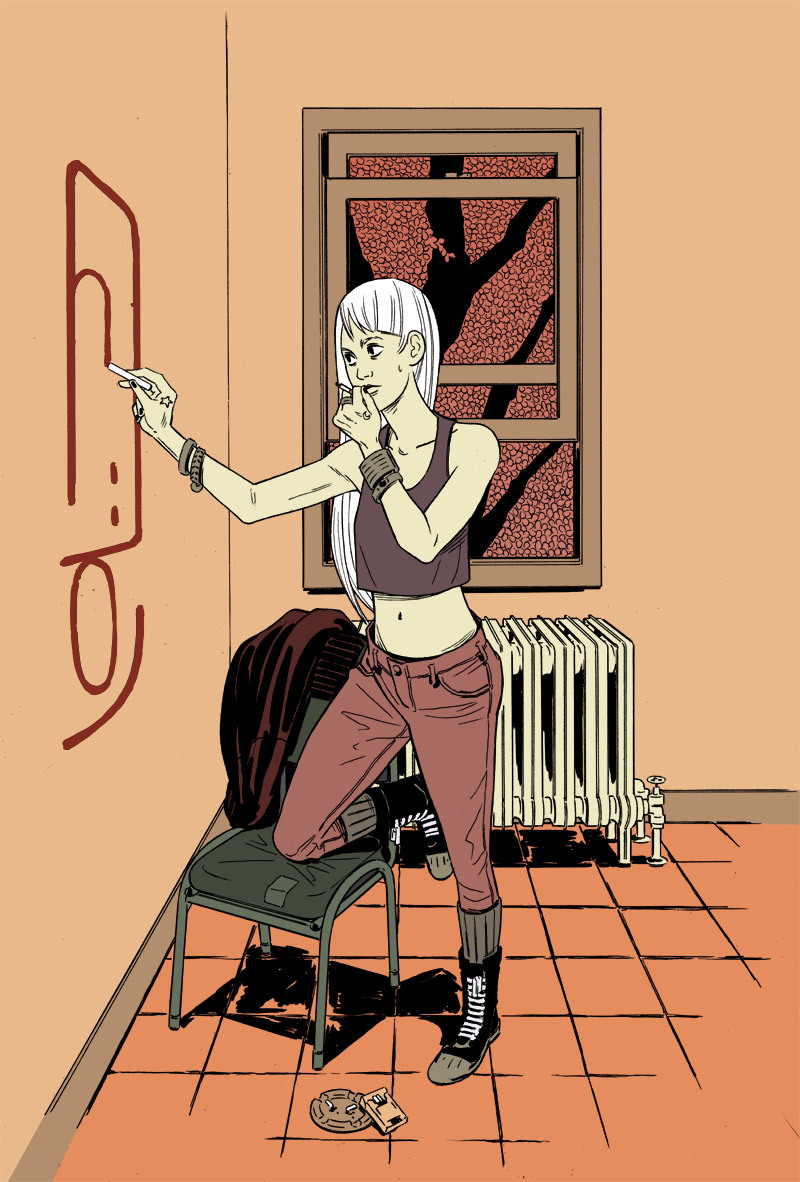 Lady character from the book Brandon http://royalboiler.tumblr.com/ and I are working on. Now enhanced with my lazy coloring! Whooooo