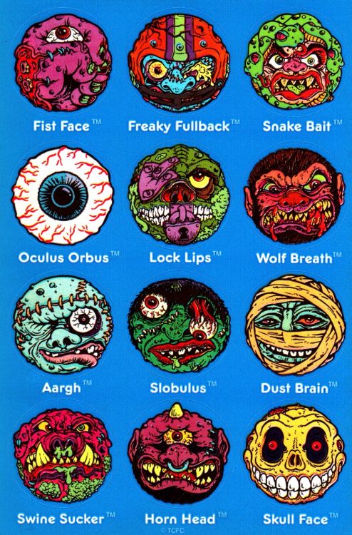 thelovingdread: bulletride-actionwear: 80s toys Madballs - sticker set Oh god, I LOVED these when I 