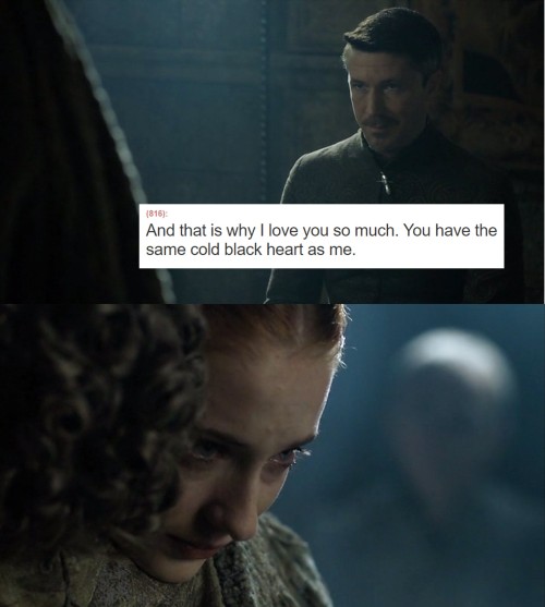 thewindsofjanuary:Petyr and Sansa + Texts From Last Night (3/3)