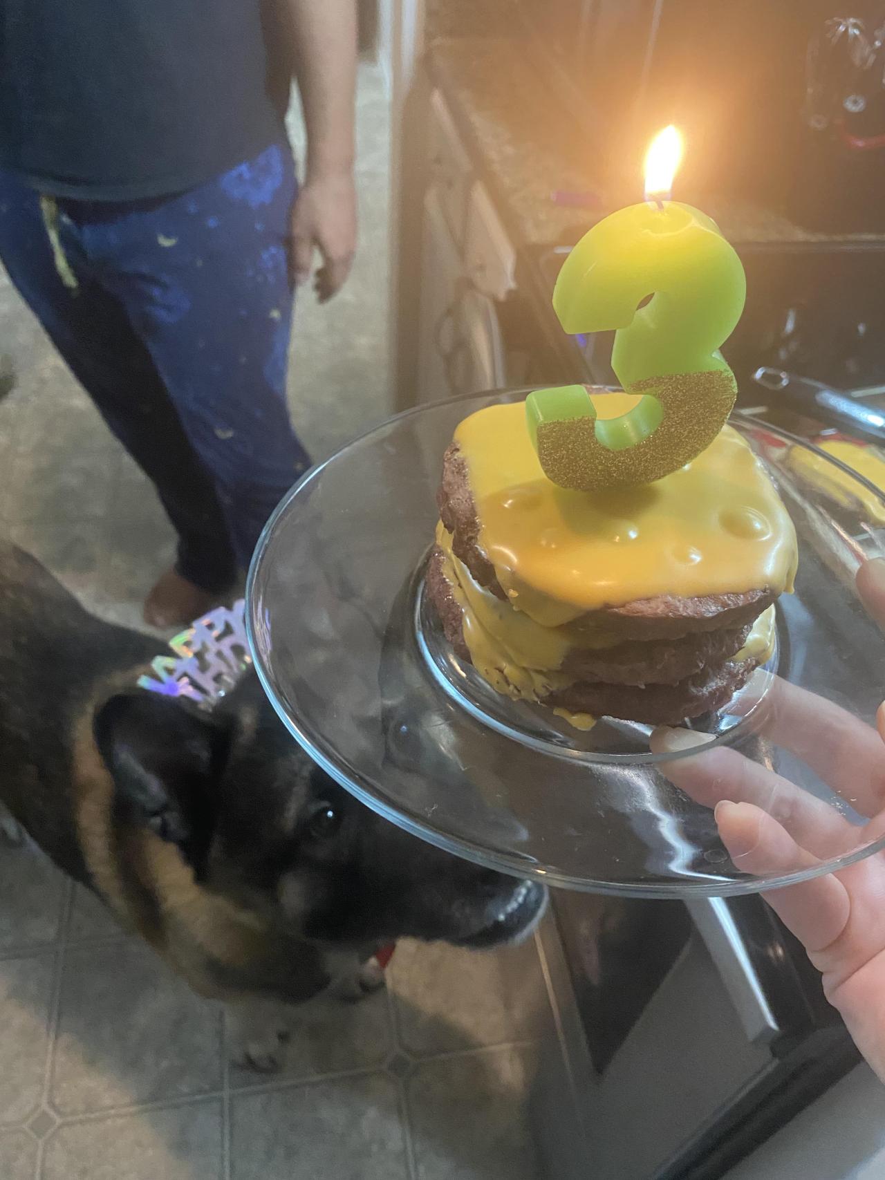 Soul turns 3 today! We had our best friend bring his dog over and had a burger party. This is best picture he’d let me get,...