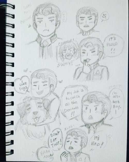 Have a sketch page of Connors because he&rsquo;s best android boy in Detroit Become Human #detroitbe