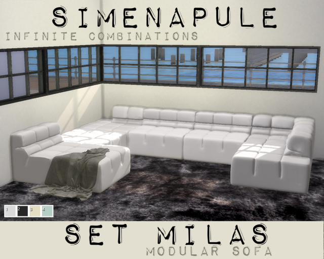 The Sims CC Tester - Set Milas - Modular Sofa