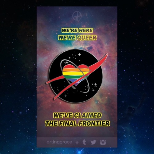 artinggrace:✨space pride pins available at artinggrace.tictail.com✨(space is gay all of it no except