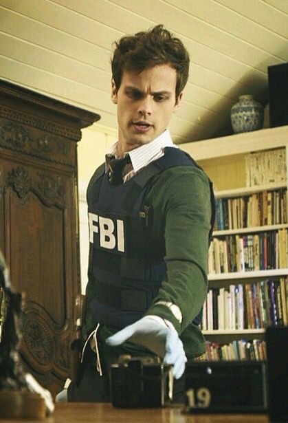 spencer reid in his FBI vest. reblog if you agree.