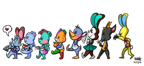 animalcrossing-thegayparade:  All my favourite villagers in height order. (Click for full-view) 