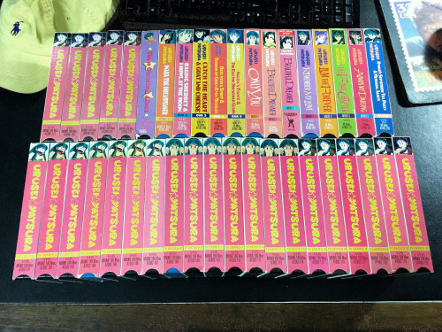 extendedsouvenir:i finally have all the urusei yatsura tapes :^)vol 1-25 (eps 1-98), all 6 ovas and 