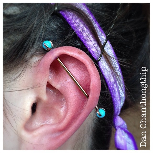 Piercing by Cory Clinton with Prium Cluster by Industrial Strength  Best  Tattoo  Piercing Shop  Tattoo Artists in Denver
