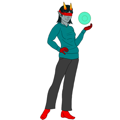 Urban fantasy-style Terezi, pose base and prompt from here.