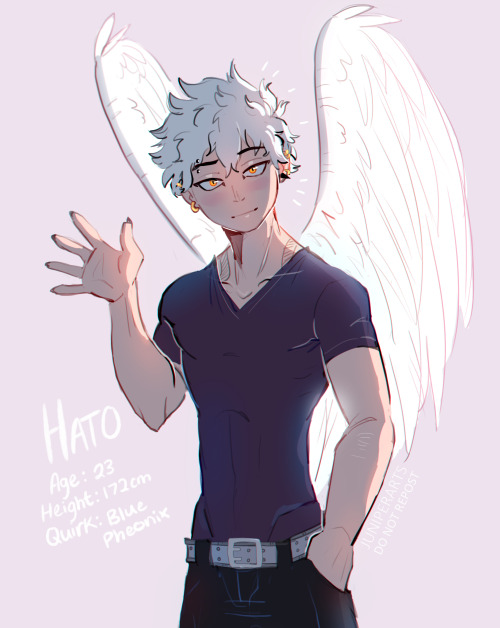 juniperarts:I wanted to see what my oc/ dabihawks lovechild, Hato, would look like grown up and … gu