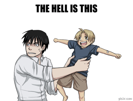 deaththegrell:  Roy babysitting the EdWin spawn…headcanon accepted (artist) 