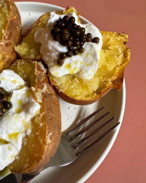 Baby Baked Russets With Cool, Thick Coconut Sour And Spicy, Brined Green Peppercorns That Burst In Your