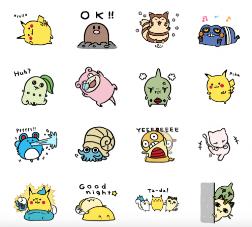 Some cute Pokémon LINE stickers