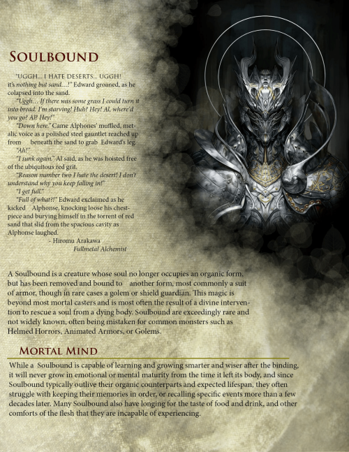 dnd-5e-homebrew: Soulbound Race by GreyPilgrim333