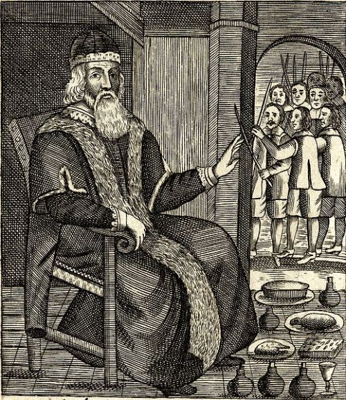 Illustration from the pamphlet The Examination and Tryal of Old Father Christmas by Josiah King, 168
