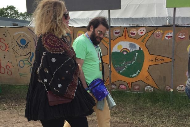 adoreyouadele:  Adele and Simon’s new photo in Glastonbury Festival.