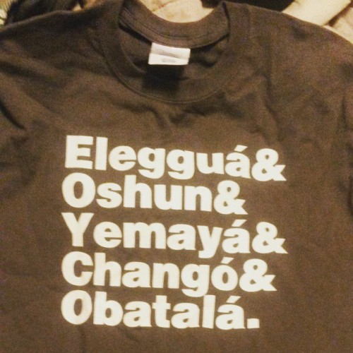 My t-shirt is cooler than yours. #ocha #lareglaocha #lucumi #santeria #eleggua #oshun #yemaya #chang