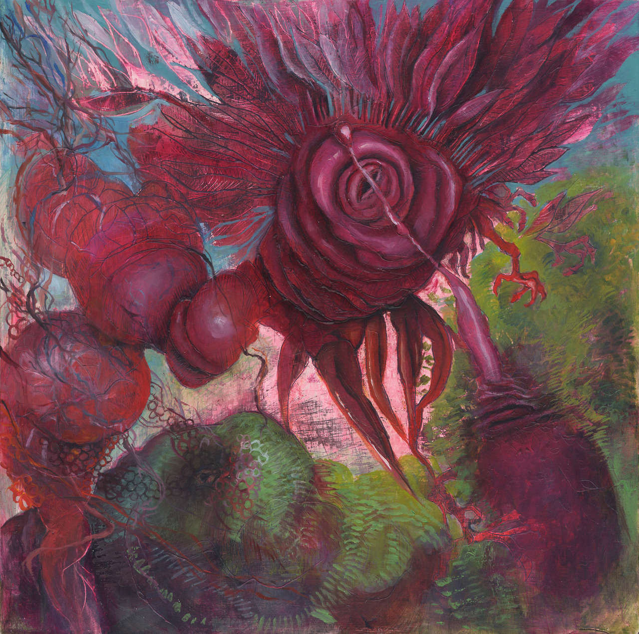 crossconnectmag:  Sarah Olson I exaggerate and combine forms — distended tree limbs,