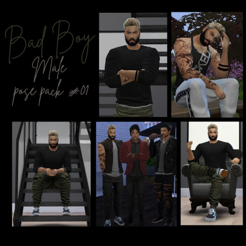 Bad Boy Male Pose Pack  01 More info at my blog!For early acess, exclusive content and more: Patreon
