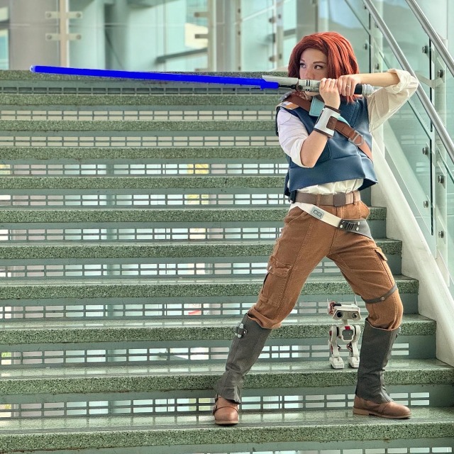 My Cal Kestis cosplay for WonderCon Day 2!!! So happy I could cosplay as mah fave Jedi!