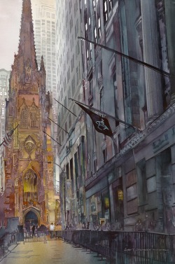 archatlas:  The Art of John Salminen     John T. Salminen (born January 18, 1945) is an award-winning American watercolor painter who is well known for his realistic urban landscapes. His work was described as “compelling street scenes packed with detail”