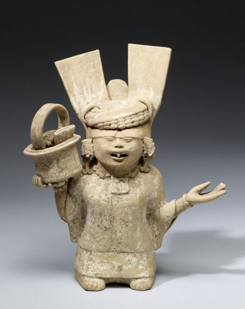 Ancient Mexican Female Figure, AD 600-900 (Late Classic), earthenware, traces of whit